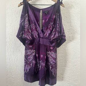 💜 Bebe 100% Silk Paisley Dress 💜